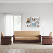 Cream Brown 3 + 1 + 1 Sofa by Westido