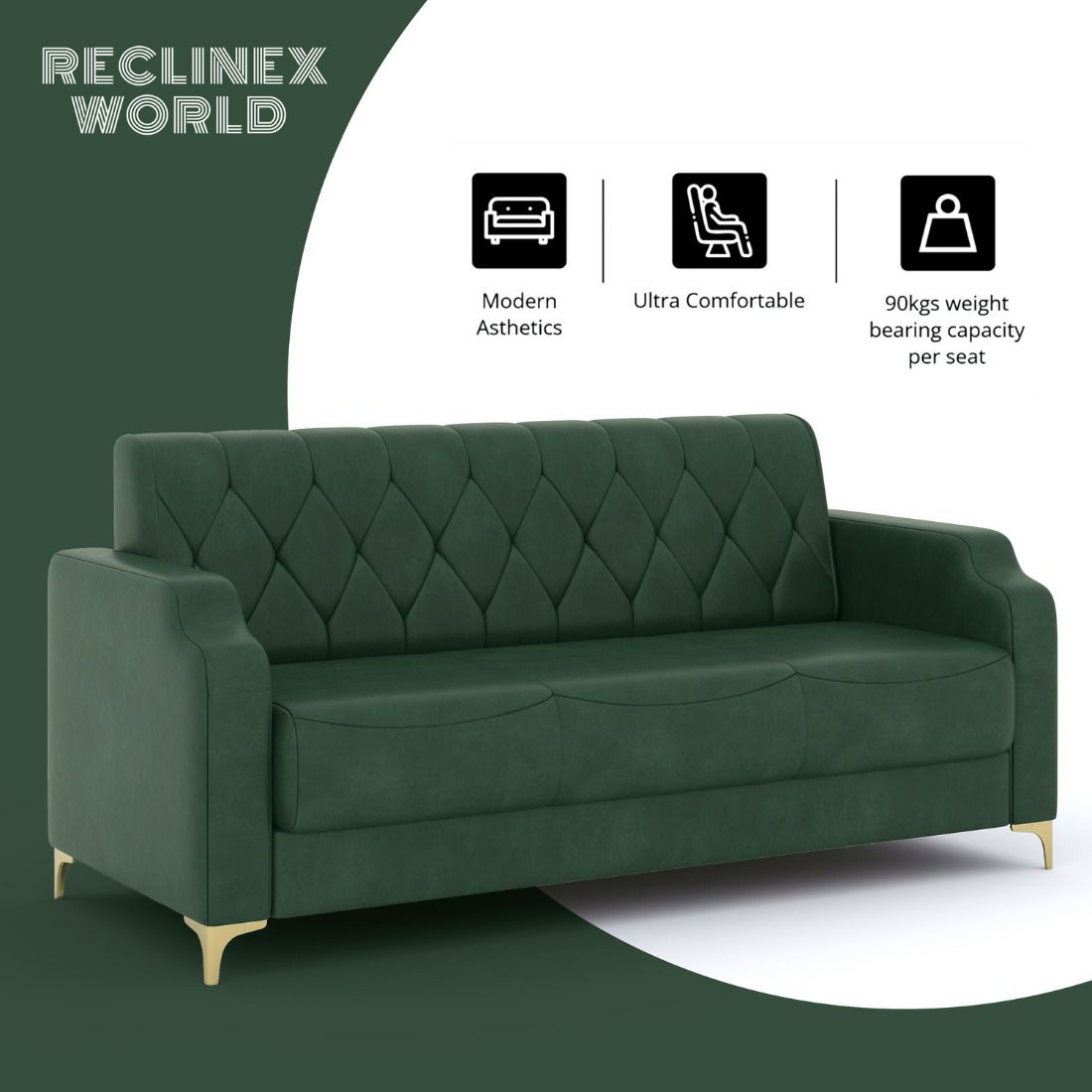 Cream Brown 3 + 1 + 1 Sofa by RECLINEX INDIA