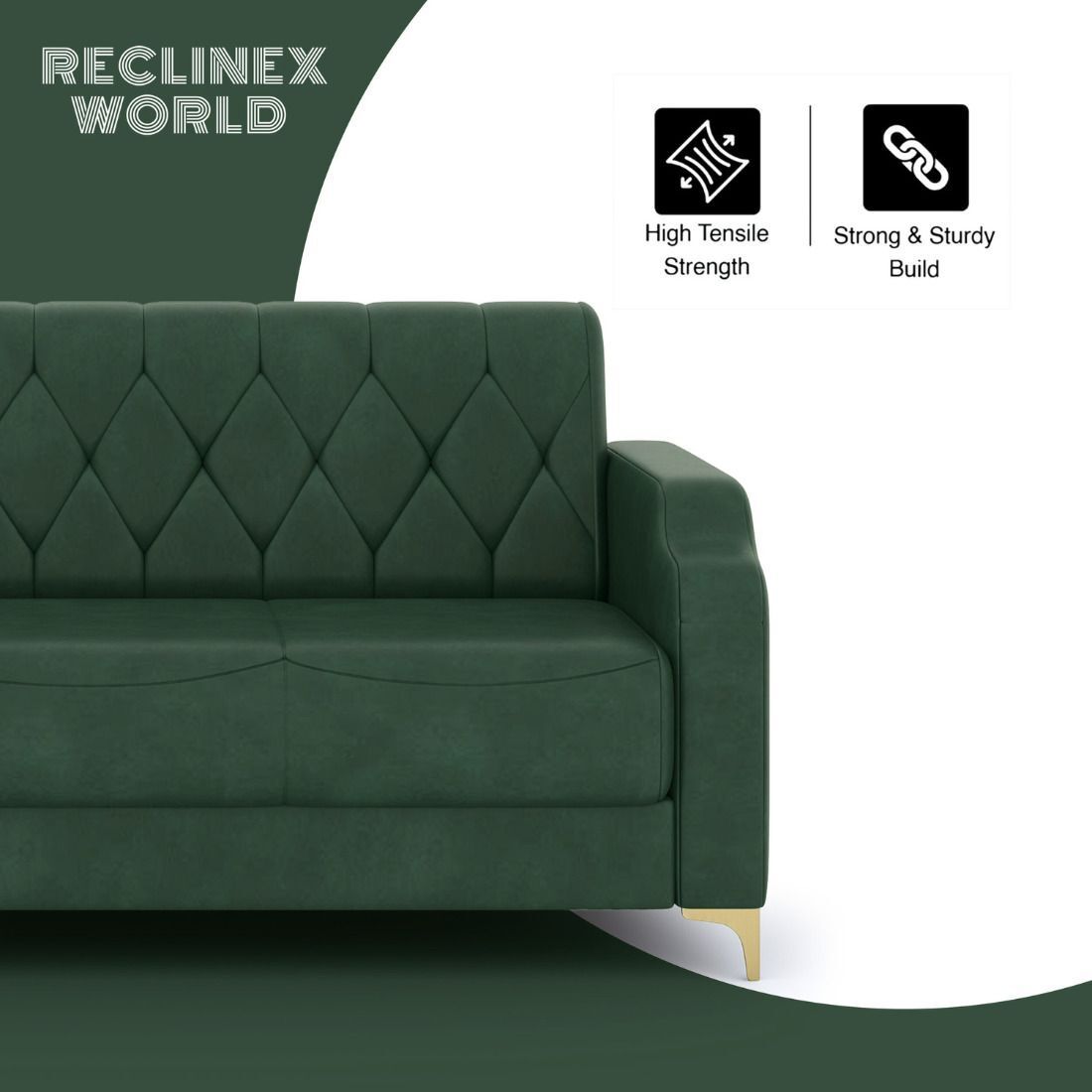 Westido Super Sofa Set Green Leatherette 3 + 1 + 1 Sofa Set (green, DIY(Do-It-Yourself))