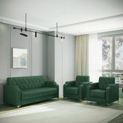 Westido Super Sofa Set Green Leatherette 3 + 1 + 1 Sofa Set (green, DIY(Do-It-Yourself))