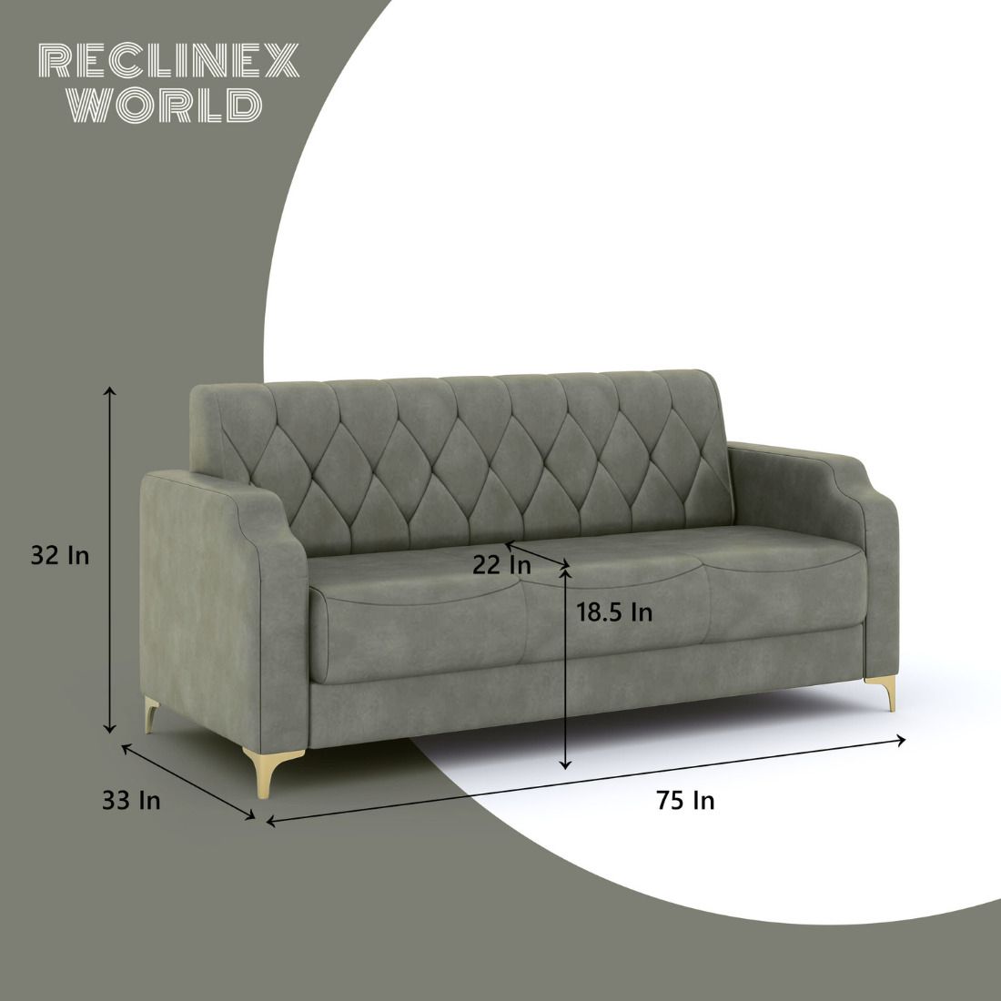 Cream Brown Upholstered 3 + 1 + 1 Sofa by RECLINEX INDIA