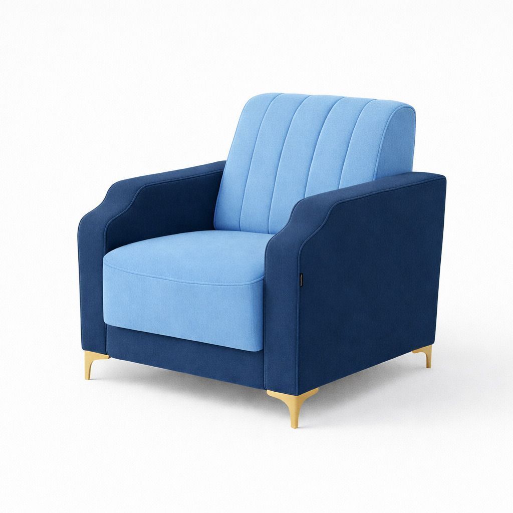 Westido Stark 3+1 Sofa Set - Sky Blue / Royal Blue Fabric 3 + 1 Sofa Set (Sky Blue / Royal Blue, DIY(Do-It-Yourself))