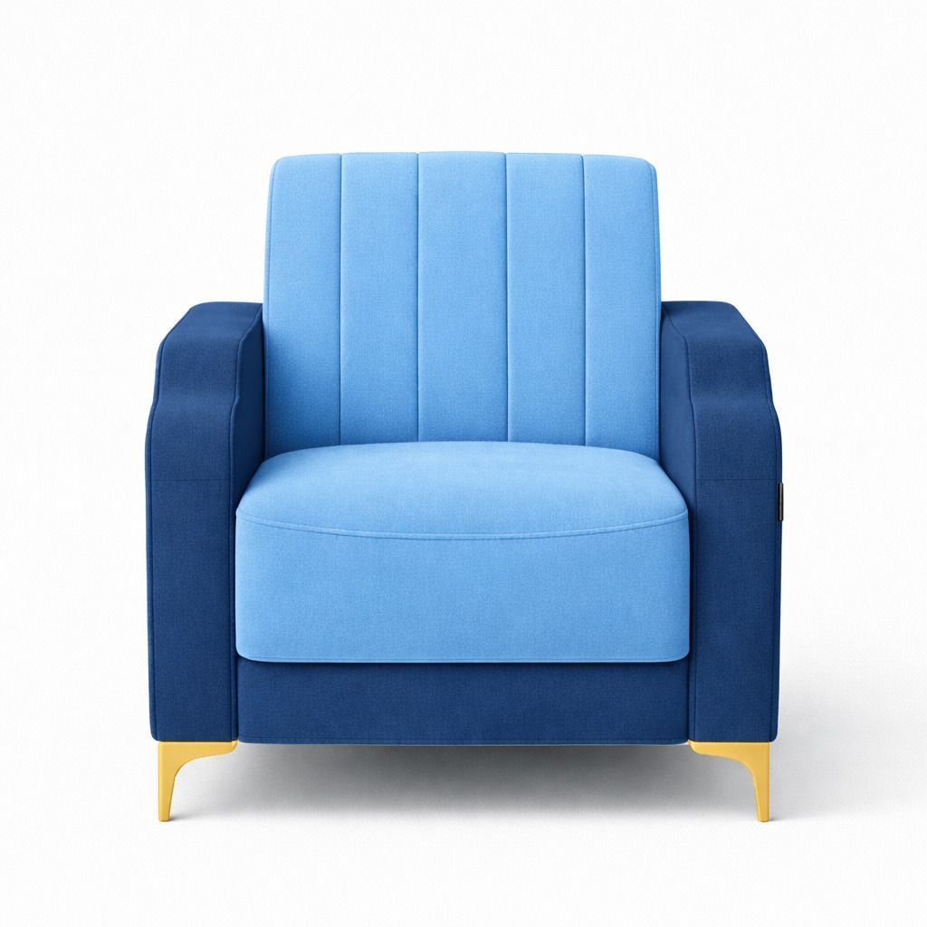 Westido Stark 3+1 Sofa Set - Sky Blue / Royal Blue Fabric 3 + 1 Sofa Set (Sky Blue / Royal Blue, DIY(Do-It-Yourself))