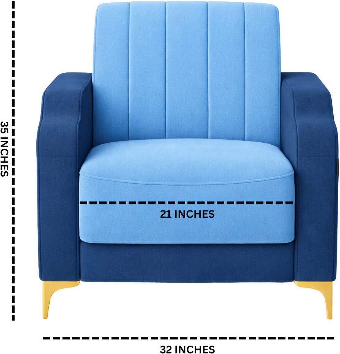 Westido Stark 3+1 Sofa Set - Sky Blue / Royal Blue Fabric 3 + 1 Sofa Set (Sky Blue / Royal Blue, DIY(Do-It-Yourself))