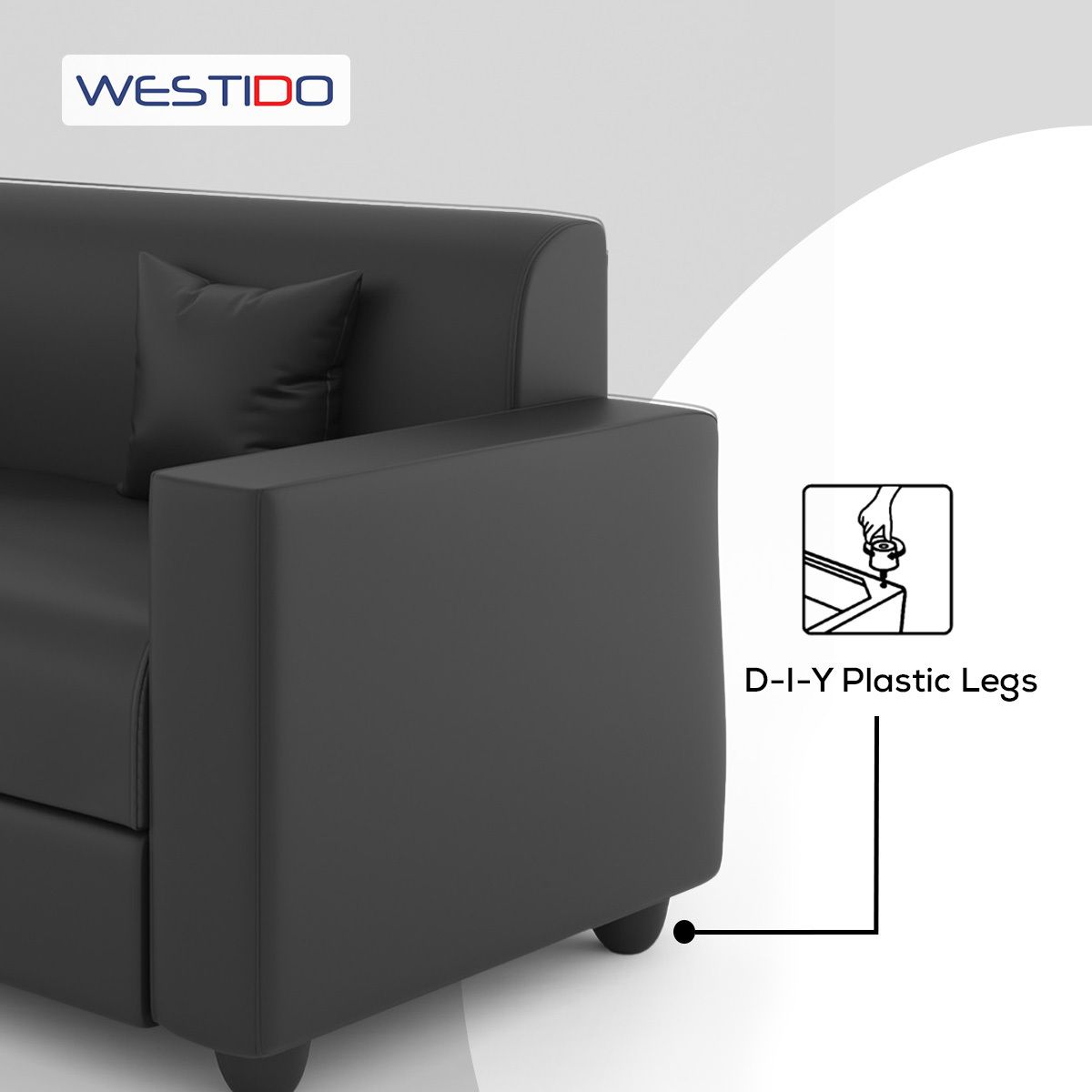 Westido 3 + 1 + 1 Sofa in Cream Brown Finish