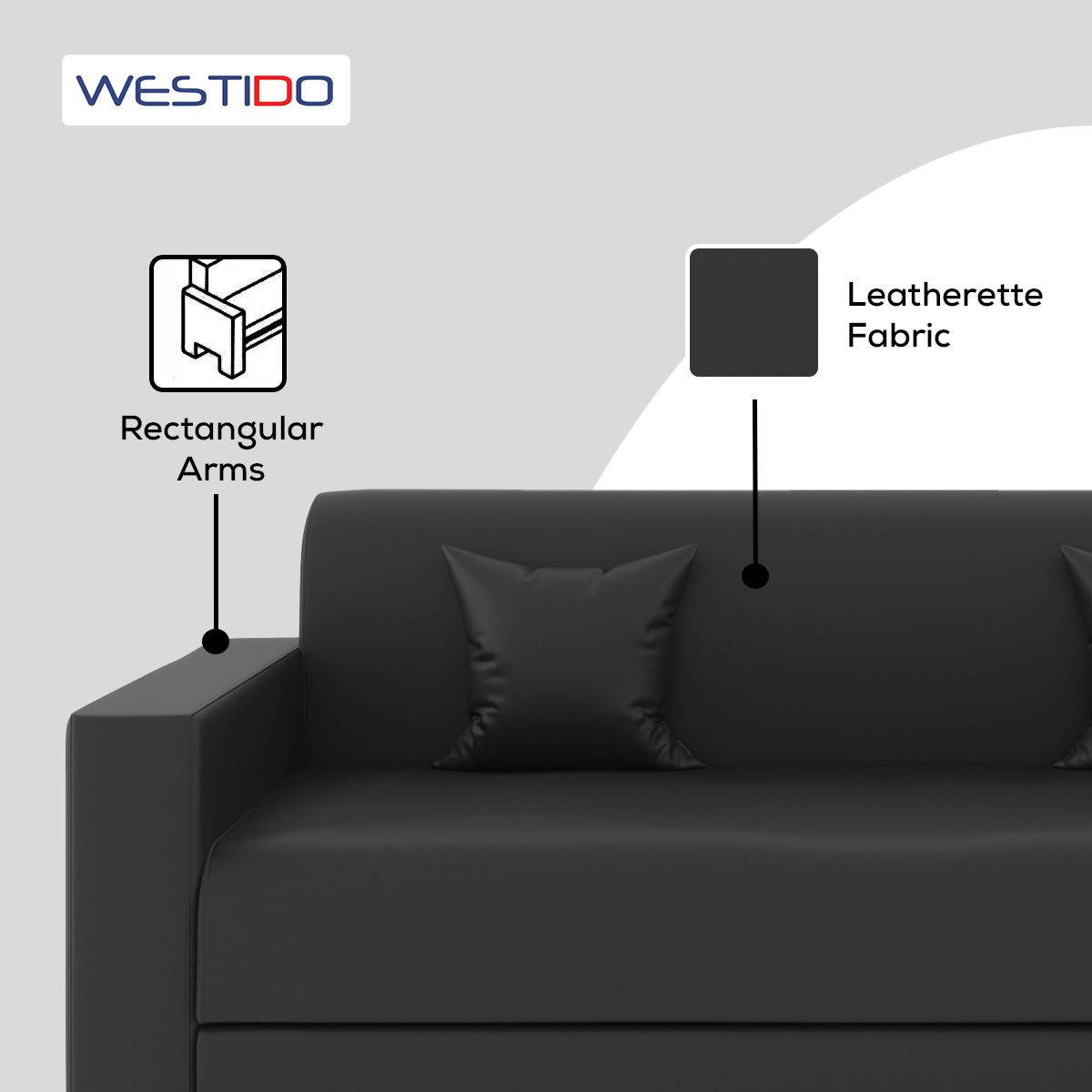 Westido 3 + 1 + 1 Sofa in Cream Brown Finish