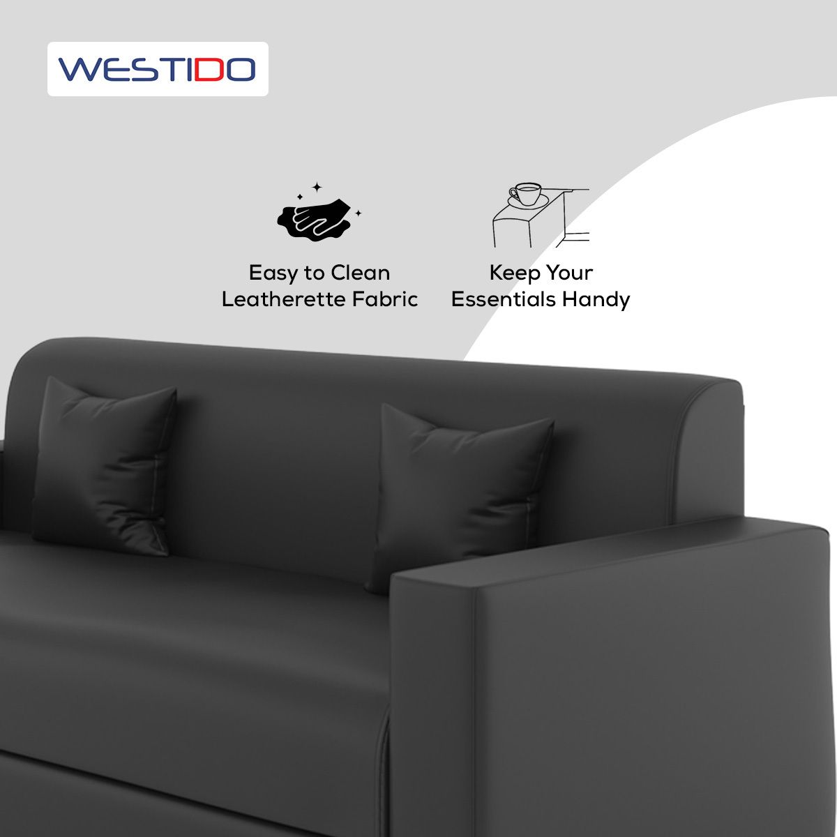 Westido 3 + 1 + 1 Sofa in Cream Brown Finish