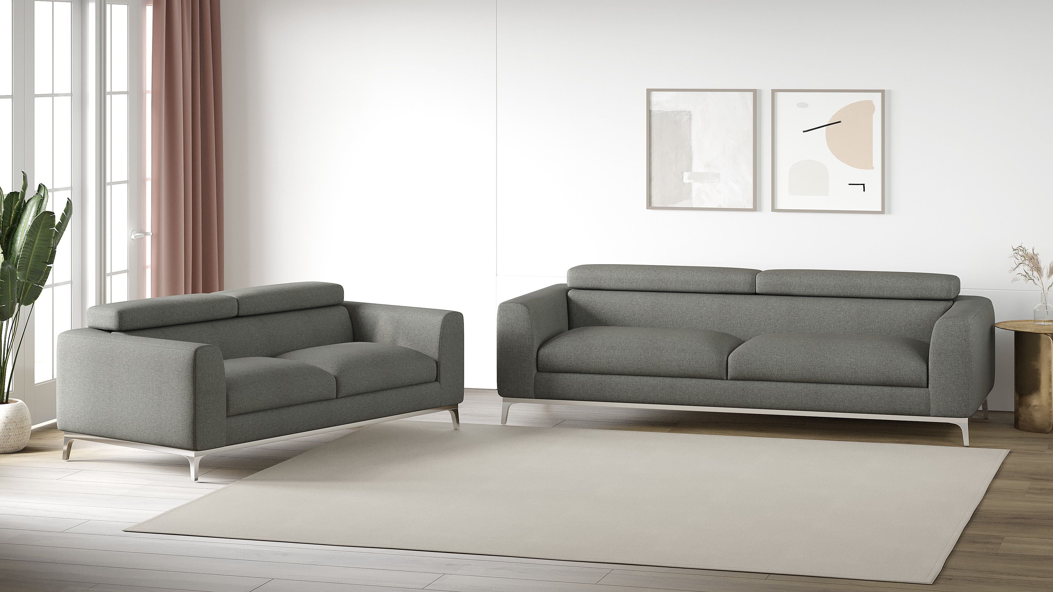 Westido 3 + 1 + 1 Designer Sofa - Cream Brown