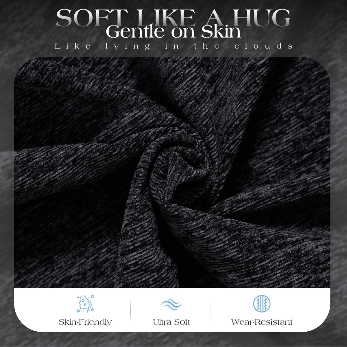 130" Cloud Modular Sectional Sofa with 83.5" Extra Deep Chaise, Oversized No-Assembly Sectional Couch in Black Chenille