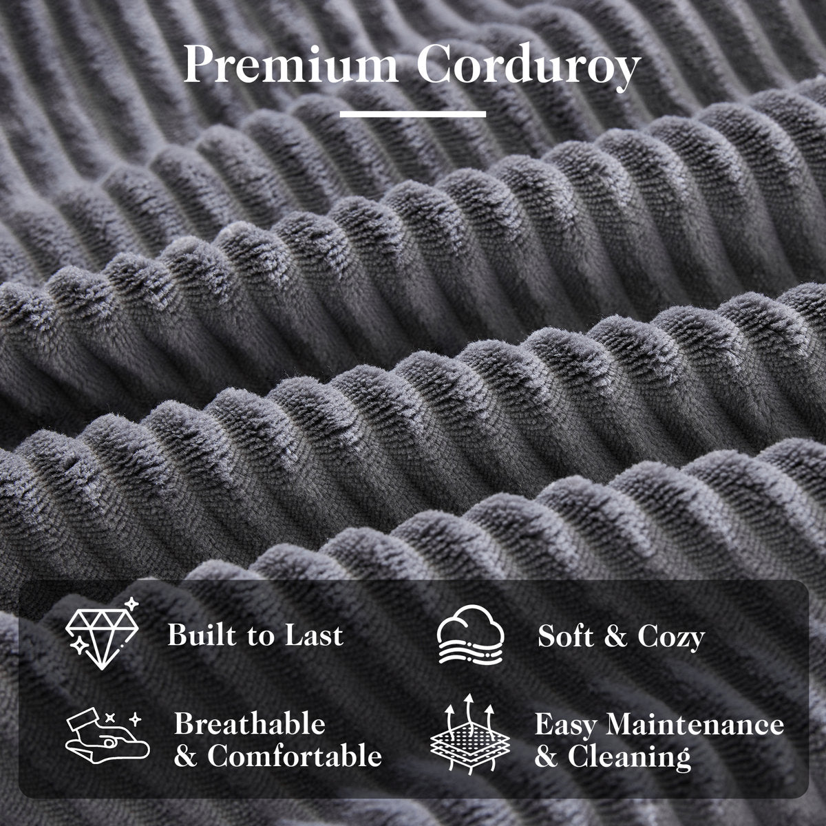 133" Corduroy Modular Sectional Sofa With Deep Seats And Wooden Legs For Living Room