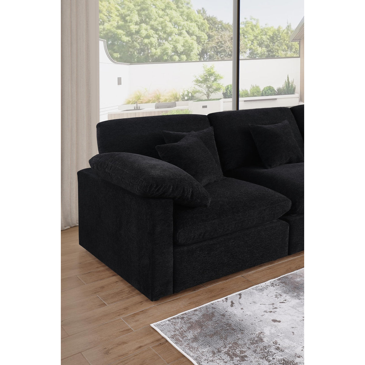 155.7" U Shape Sectional Sofa Cloud Couch With Removable Ottomans