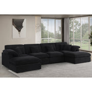 155.7" U Shape Sectional Sofa Cloud Couch With Removable Ottomans