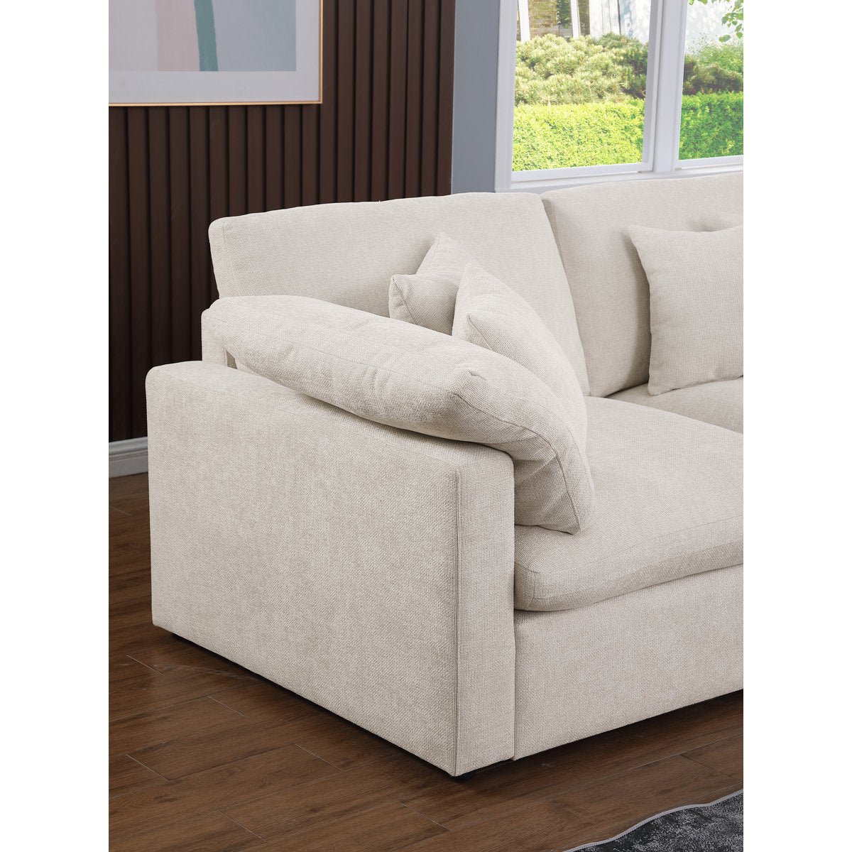 155.7" U Shape Sectional Sofa Cloud Couch With Removable Ottomans