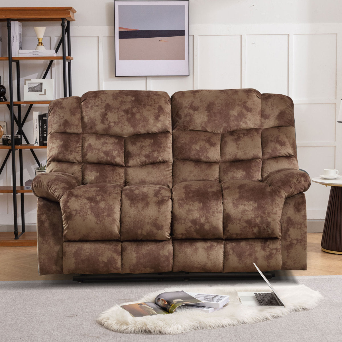 2 - Piece Contemporary and Overstuffed Manual Reclining Living Room Set