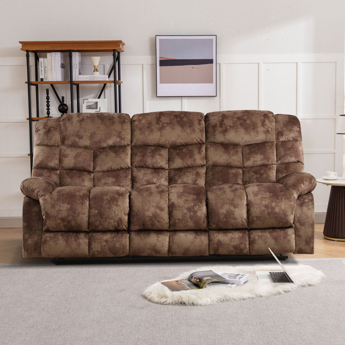 2 - Piece Contemporary and Overstuffed Manual Reclining Living Room Set