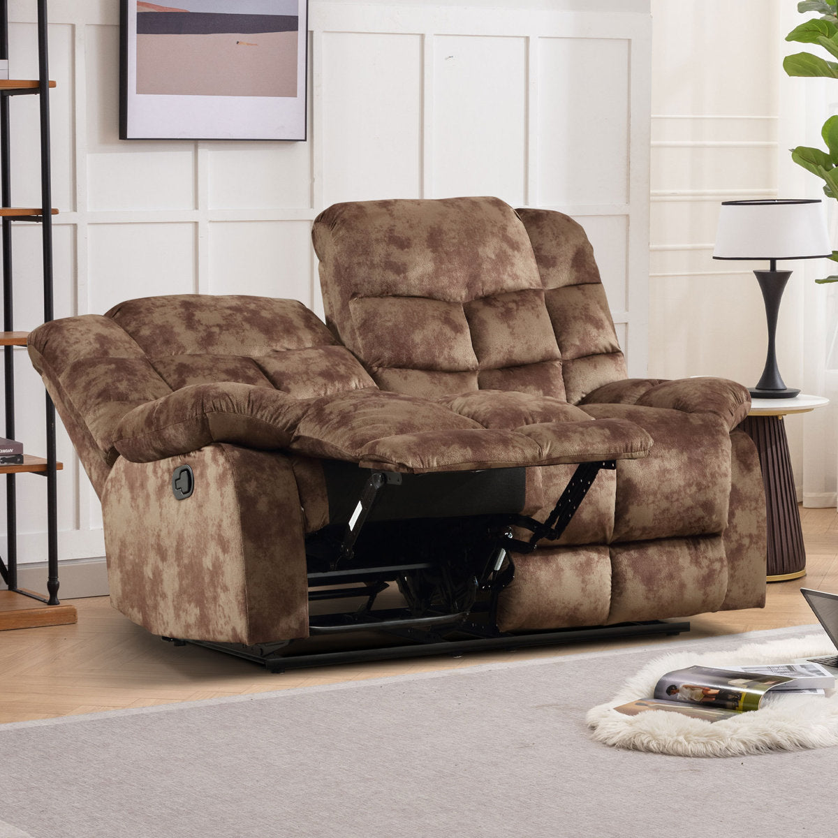 2 - Piece Contemporary and Overstuffed Manual Reclining Living Room Set