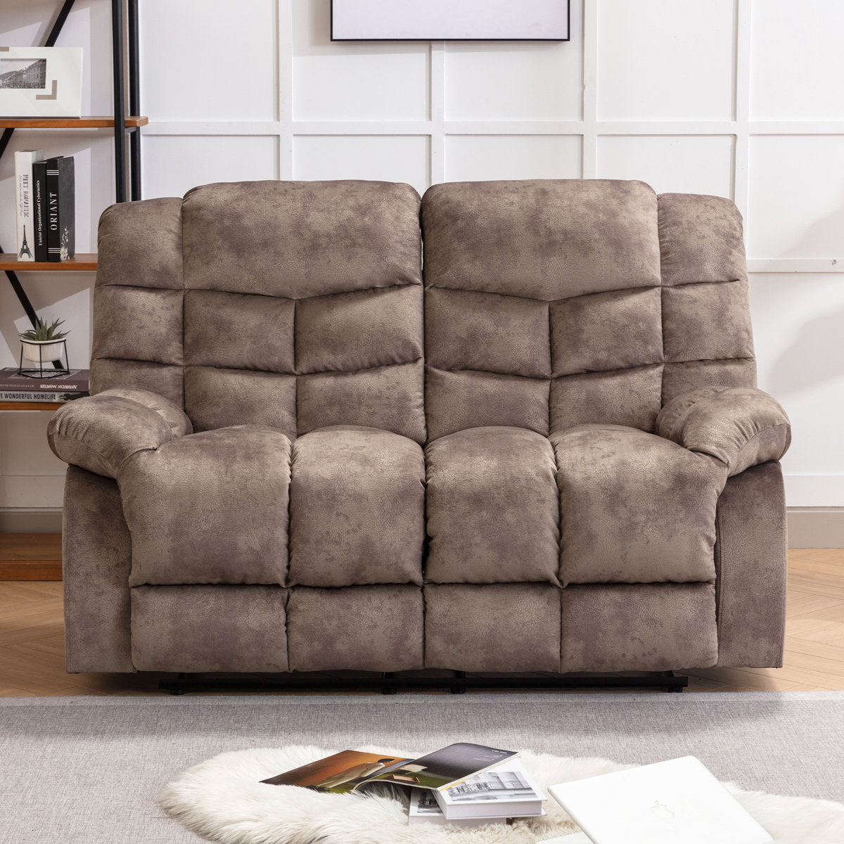 2 - Piece Contemporary and Overstuffed Manual Reclining Living Room Set