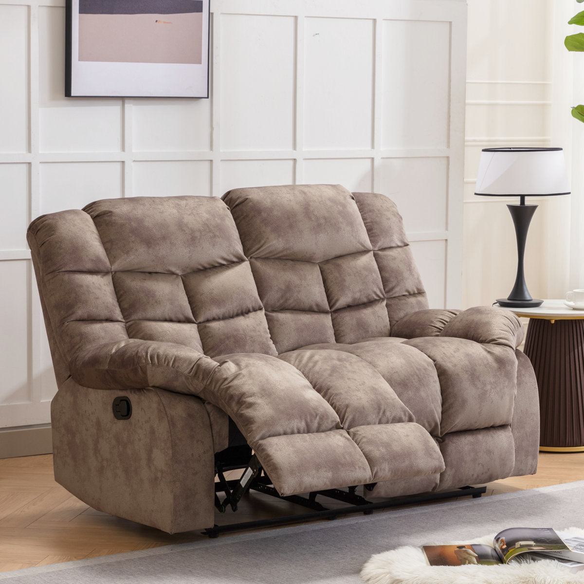 2 - Piece Contemporary and Overstuffed Manual Reclining Living Room Set