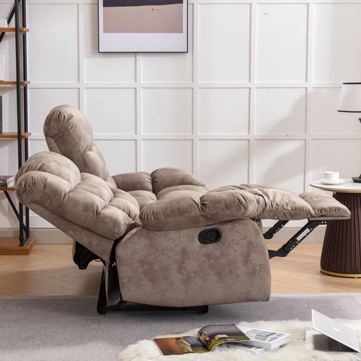 2 - Piece Contemporary and Overstuffed Manual Reclining Living Room Set
