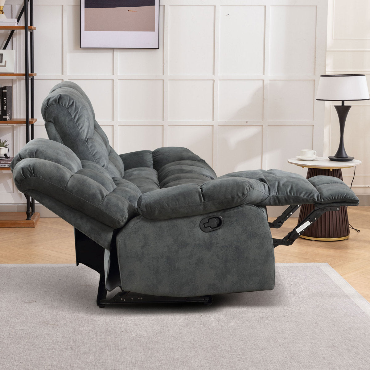 2 - Piece Modern and Overstuffed Soft Manual Reclining Living Room Set