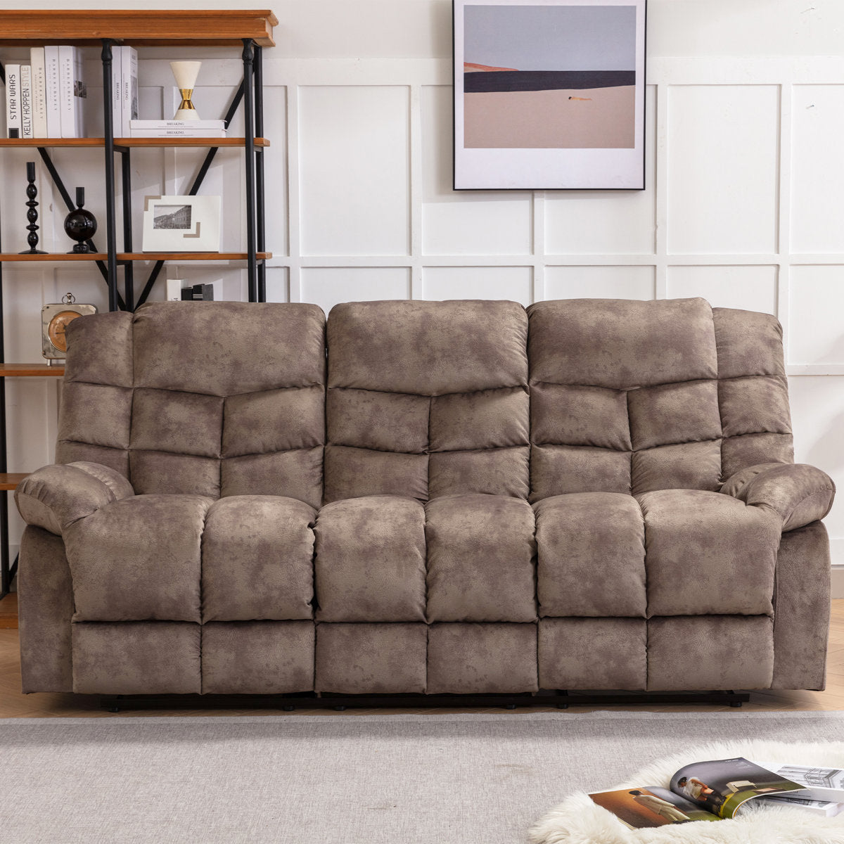 2 - Piece Modern and Overstuffed Soft Manual Reclining Living Room Set