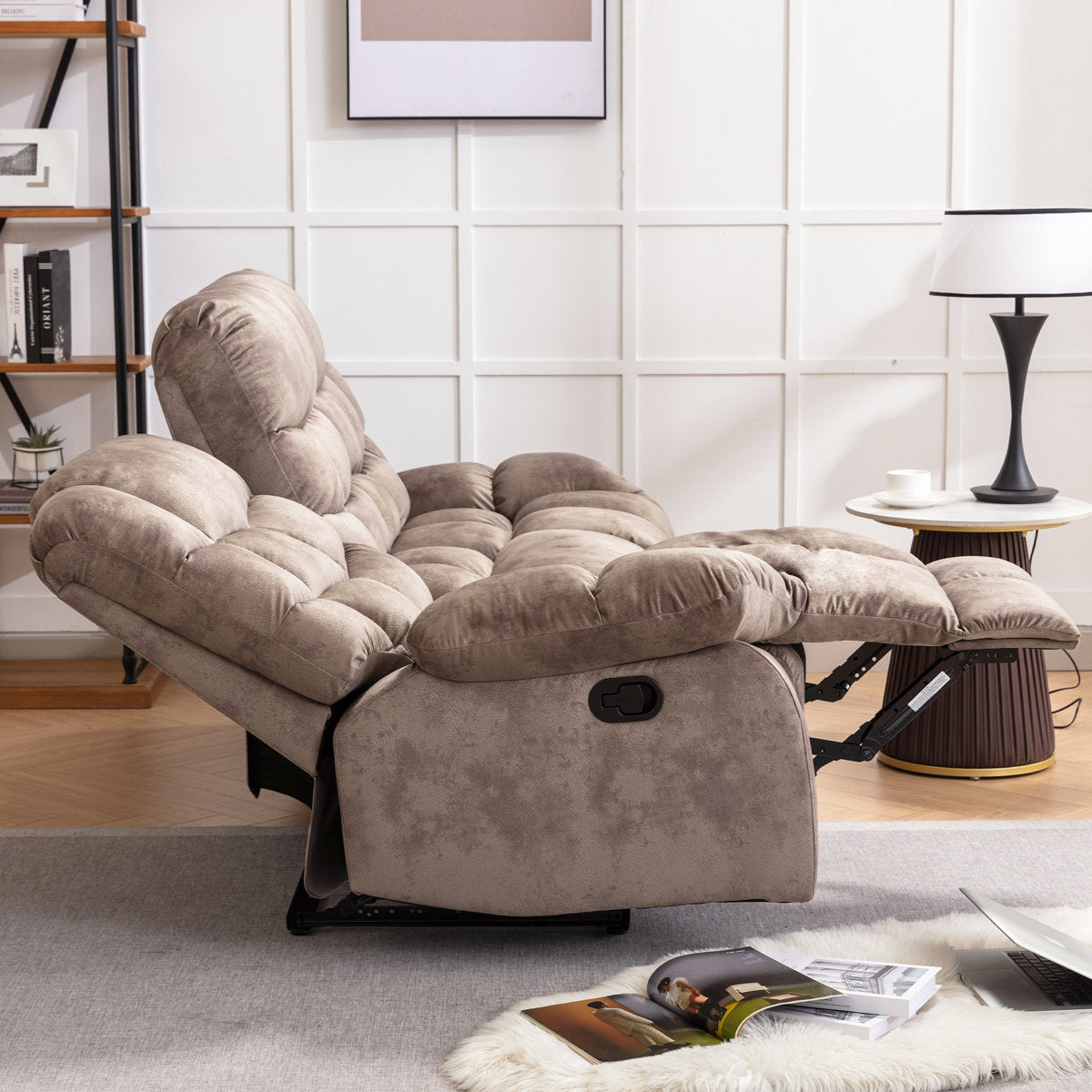 2 - Piece Modern and Overstuffed Soft Manual Reclining Living Room Set