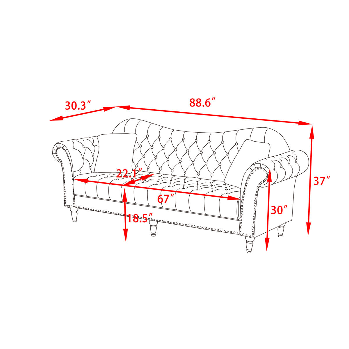 2 - Piece Velvet Living Room Set