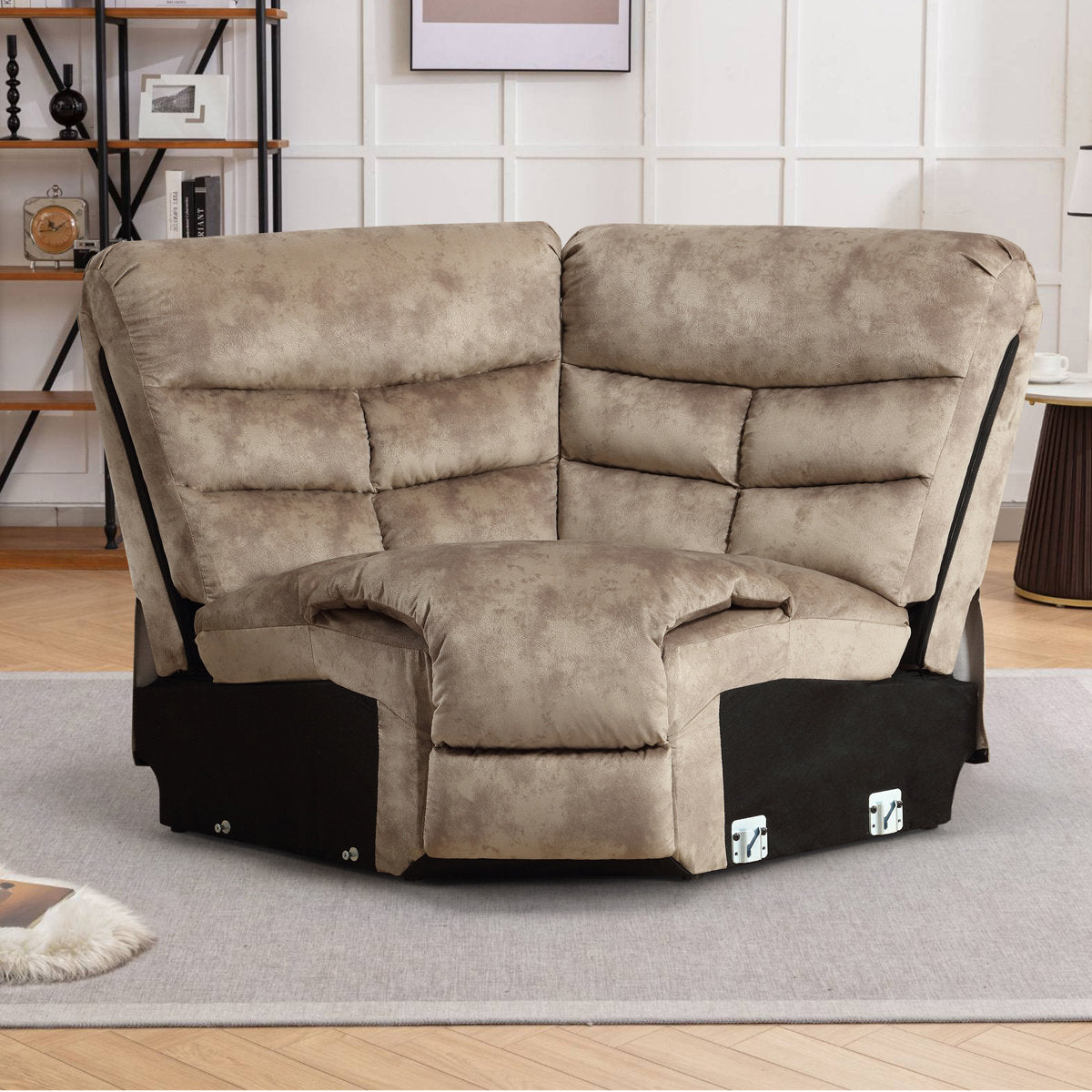 3-Piece Modern And Upholstered Soft Manual Reclining Sectional With Cupholders And Storage