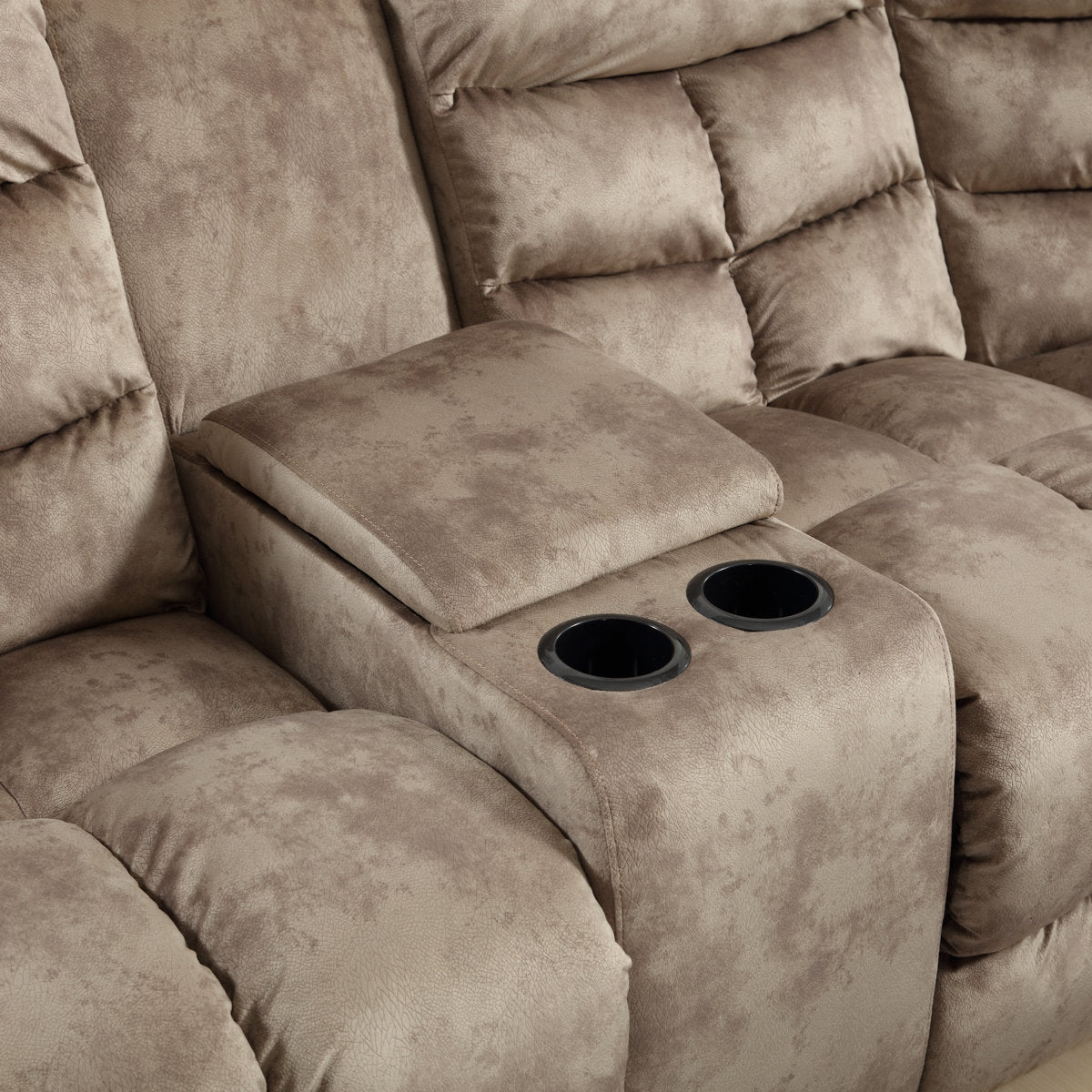 3-Piece Modern And Upholstered Soft Manual Reclining Sectional With Cupholders And Storage