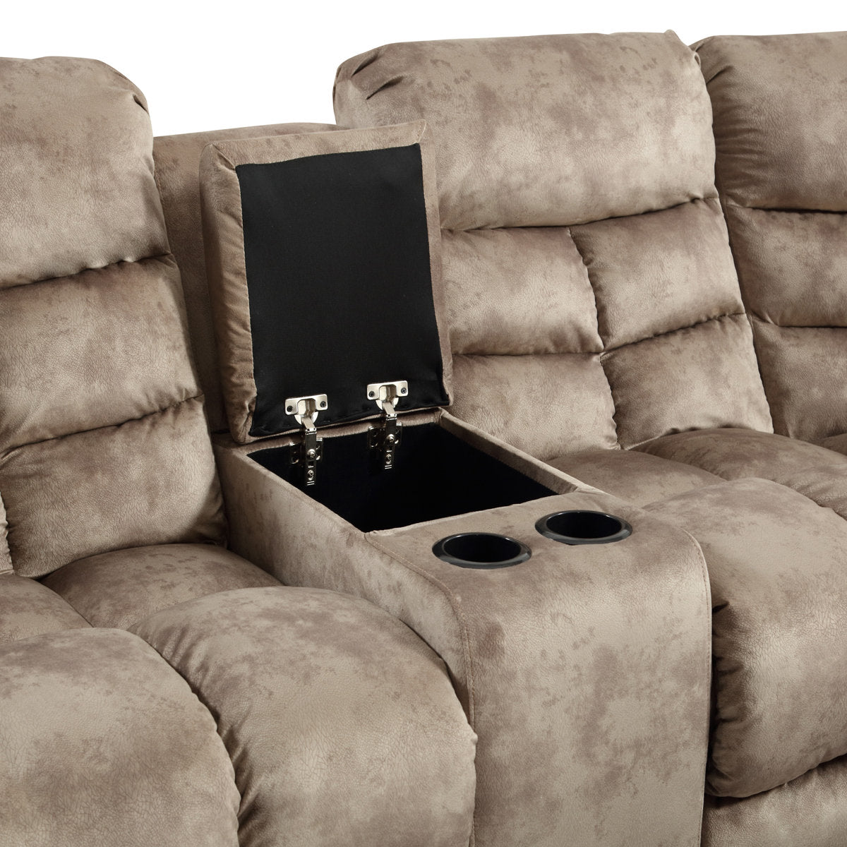 3-Piece Modern And Upholstered Soft Manual Reclining Sectional With Cupholders And Storage