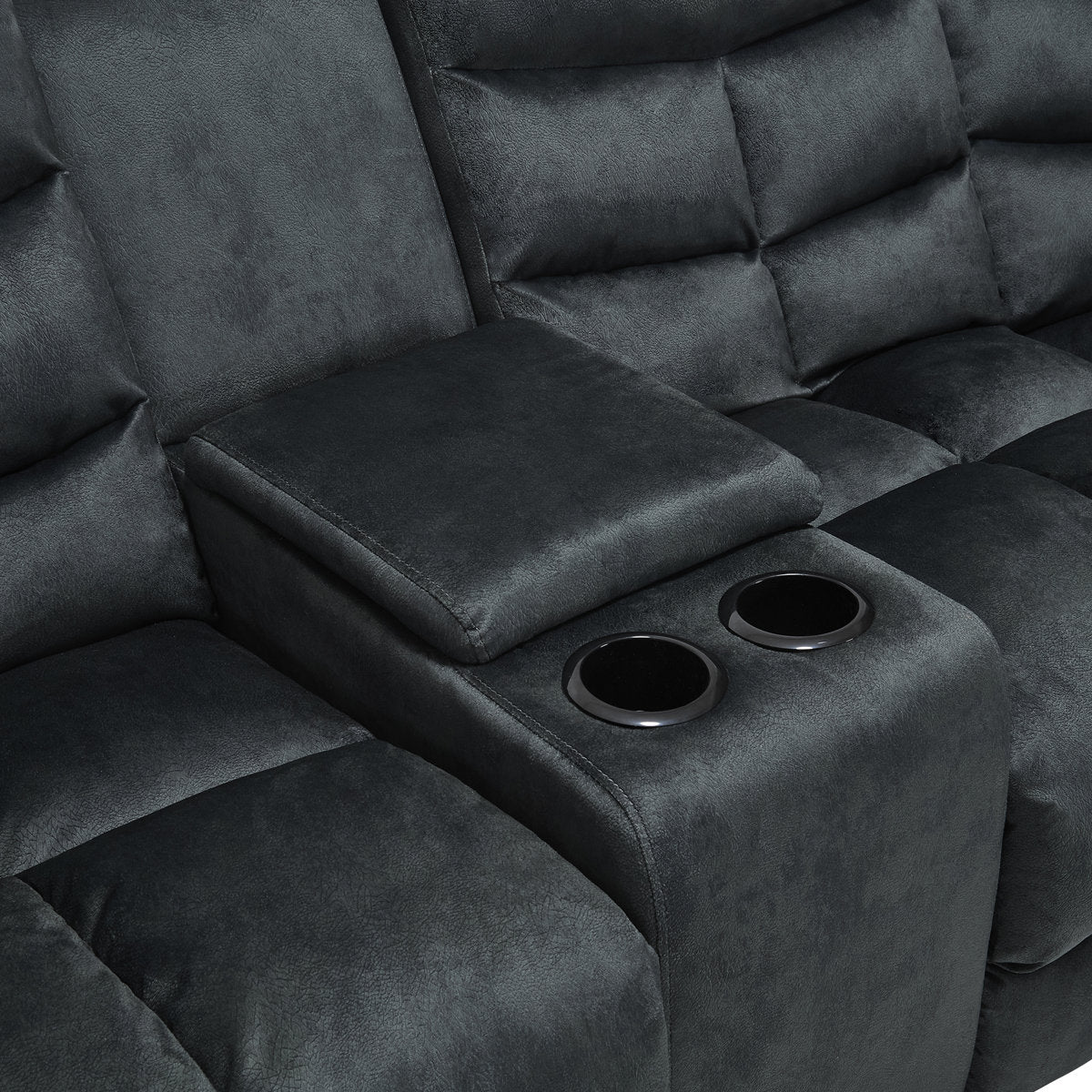 3-Piece Modern And Upholstered Soft Manual Reclining Sectional With Cupholders And Storage