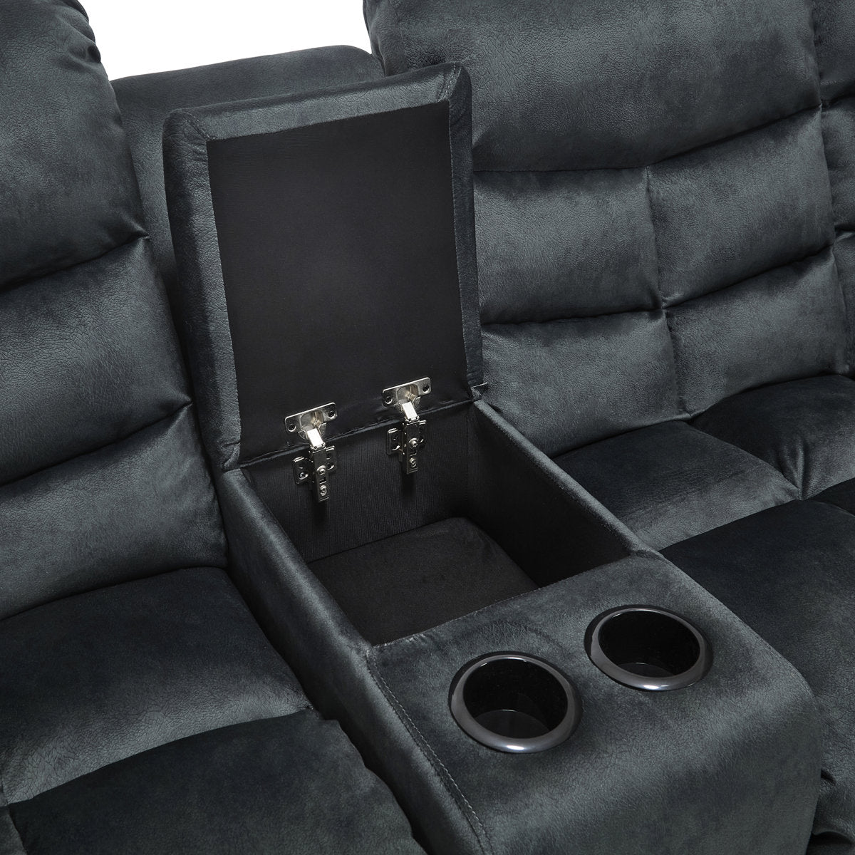 3-Piece Modern And Upholstered Soft Manual Reclining Sectional With Cupholders And Storage