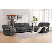 3-Piece Modern and Overstuffed Soft Manual Reclining Living Room Set