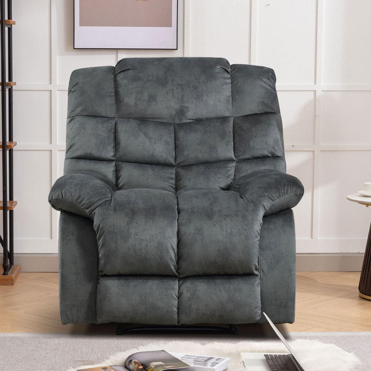 3-Piece Modern and Overstuffed Soft Manual Reclining Living Room Set