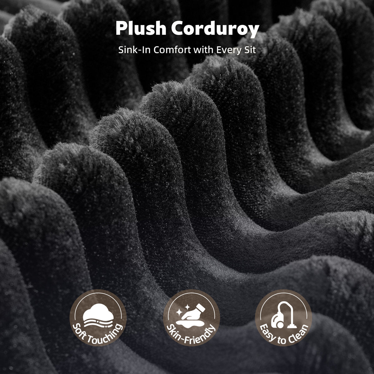 3-Piece No-Assembly Living Room Set, Modern Sectional Sofa With Loveseat And Chaise Lounge