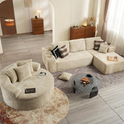 3-Piece No-Assembly Living Room Set, Modern Sectional Sofa With Loveseat And Chaise Lounge