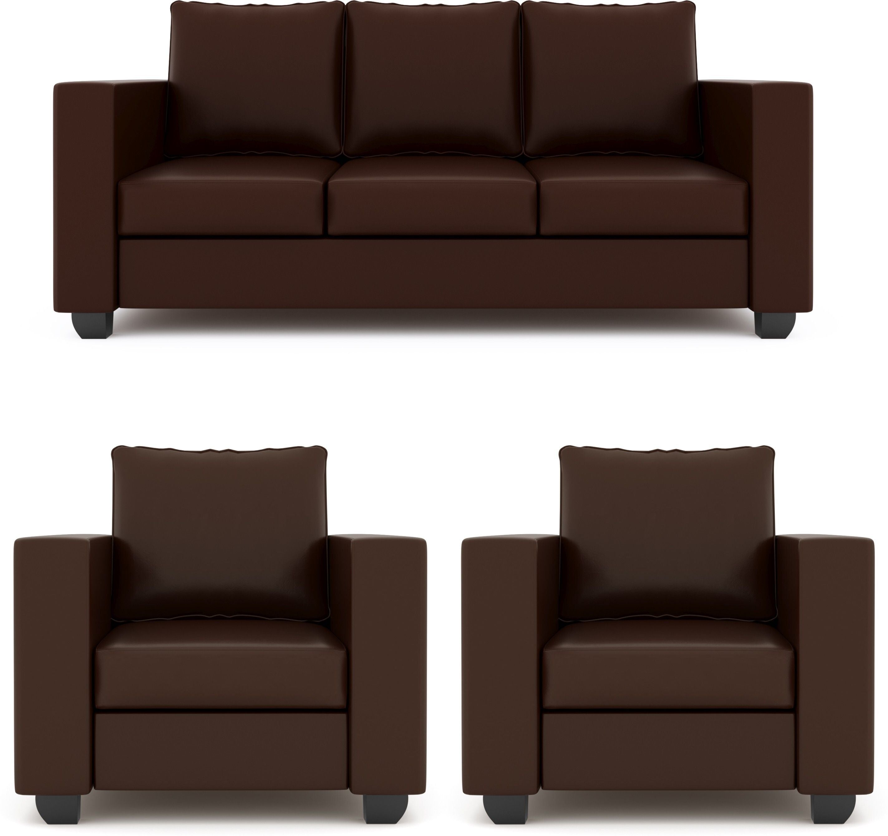 Westido 3 + 1 + 1 Designer Sofa - Cream Brown