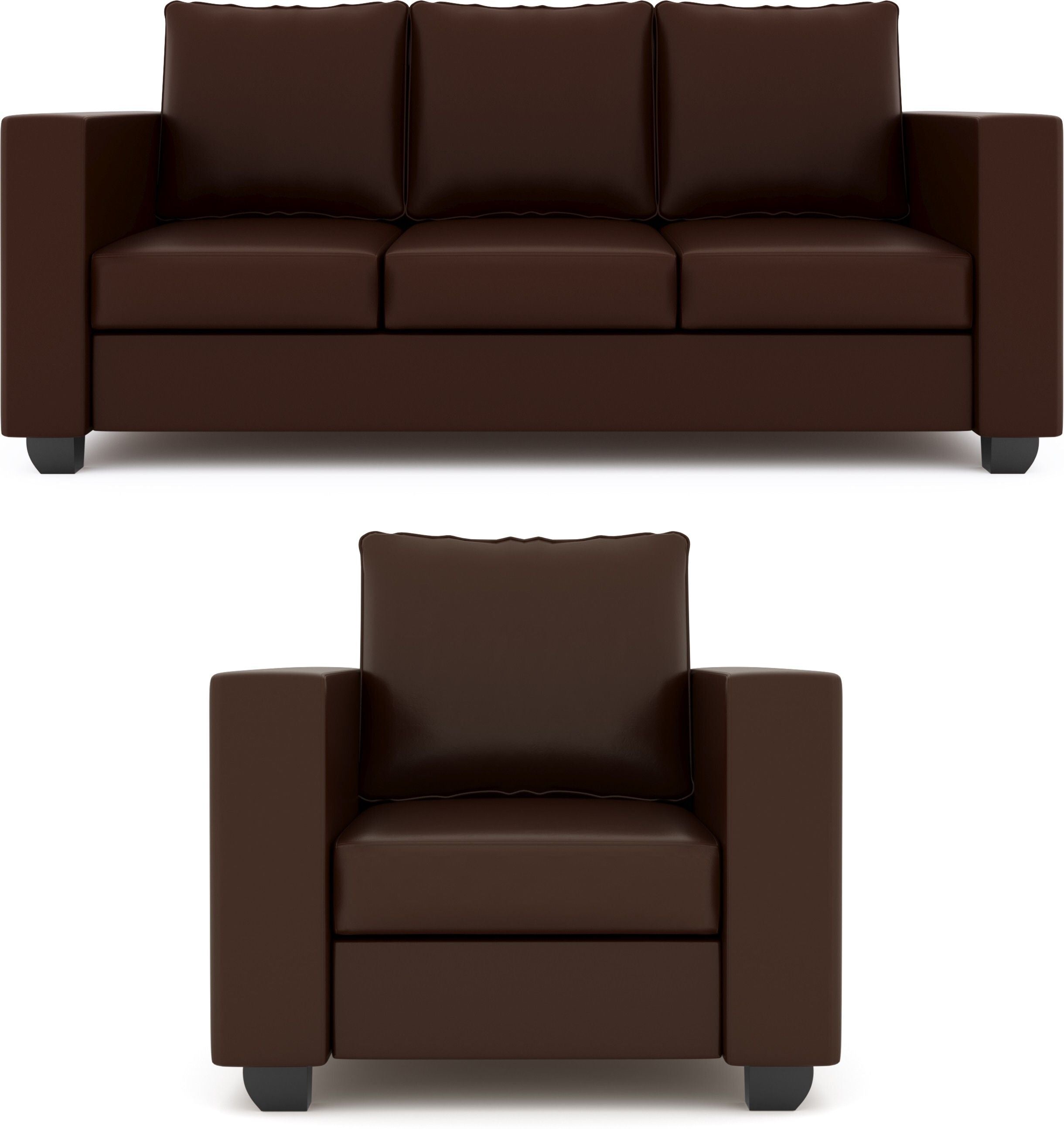 Westido Modern 3 + 1 + 1 Sofa (Cream Brown)