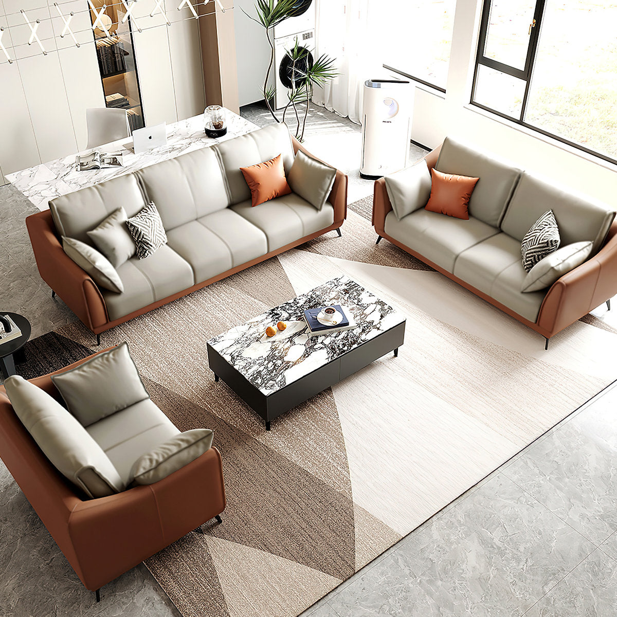3 - Piece Faux Leather Living Room Set