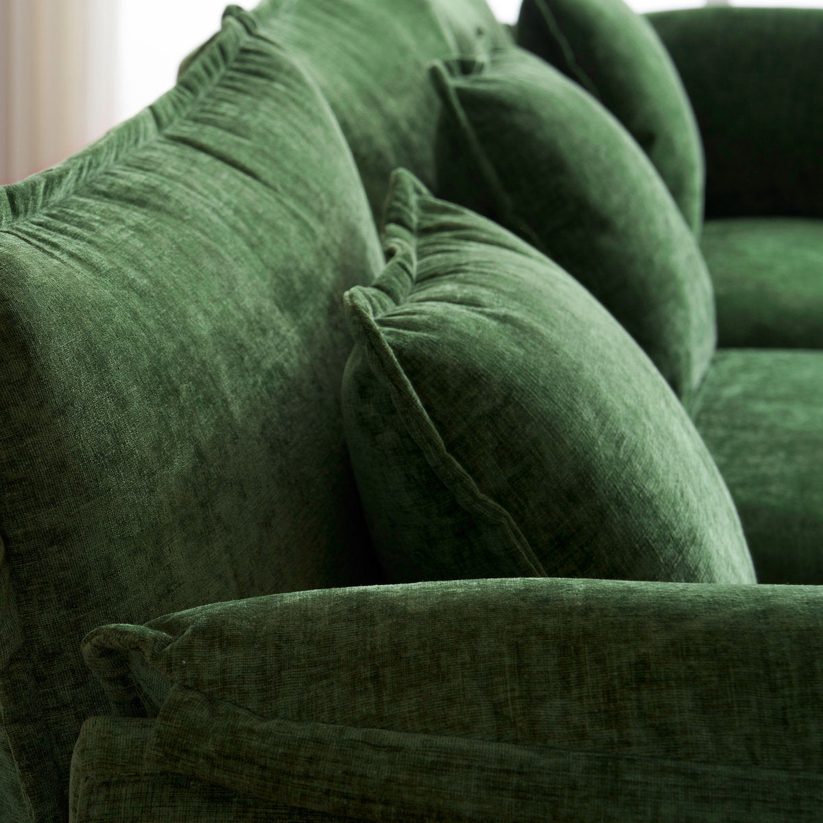 4-Piece 115'' Reversible Modern Upholstered L-Shape Sectional Sofa With Ottoman- Premium Fabric