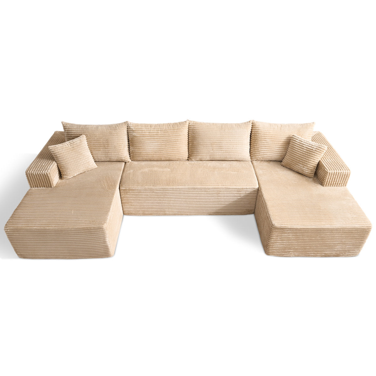 4-Seater Oversized Modular Corduroy Sectional Couch