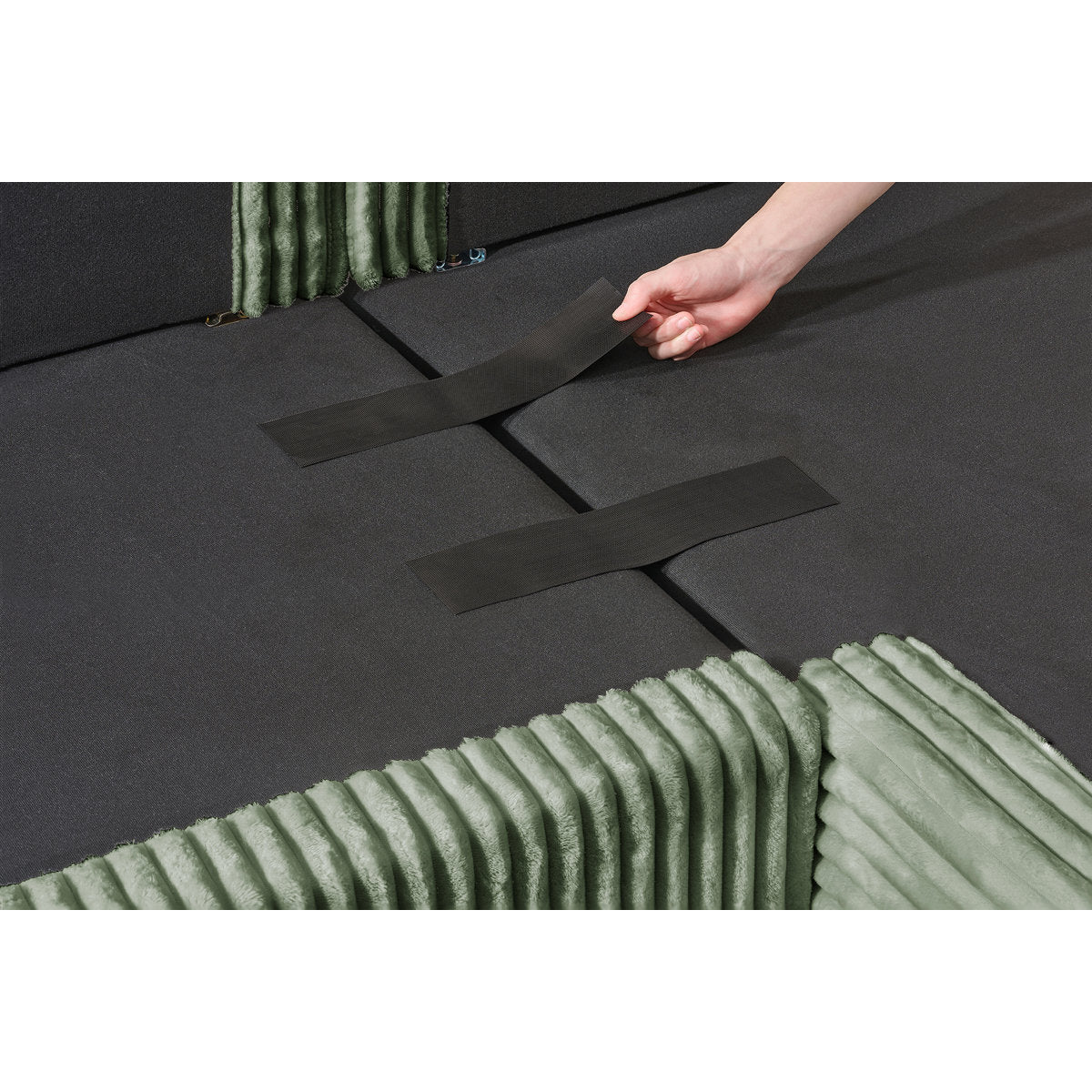 4 Seat U Sectional Couch, 110'' W Corduroy Sofa With Double Chaises