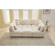 6-piece Corduroy Sleeper Sectional