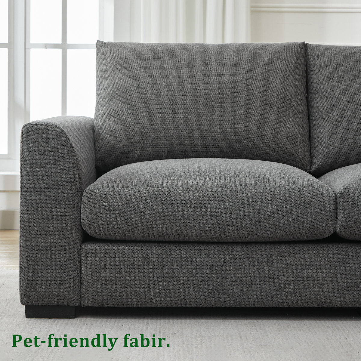 6-piece Wide Arm U shaped Upholstered Modular Sofa With Storage Ottoman