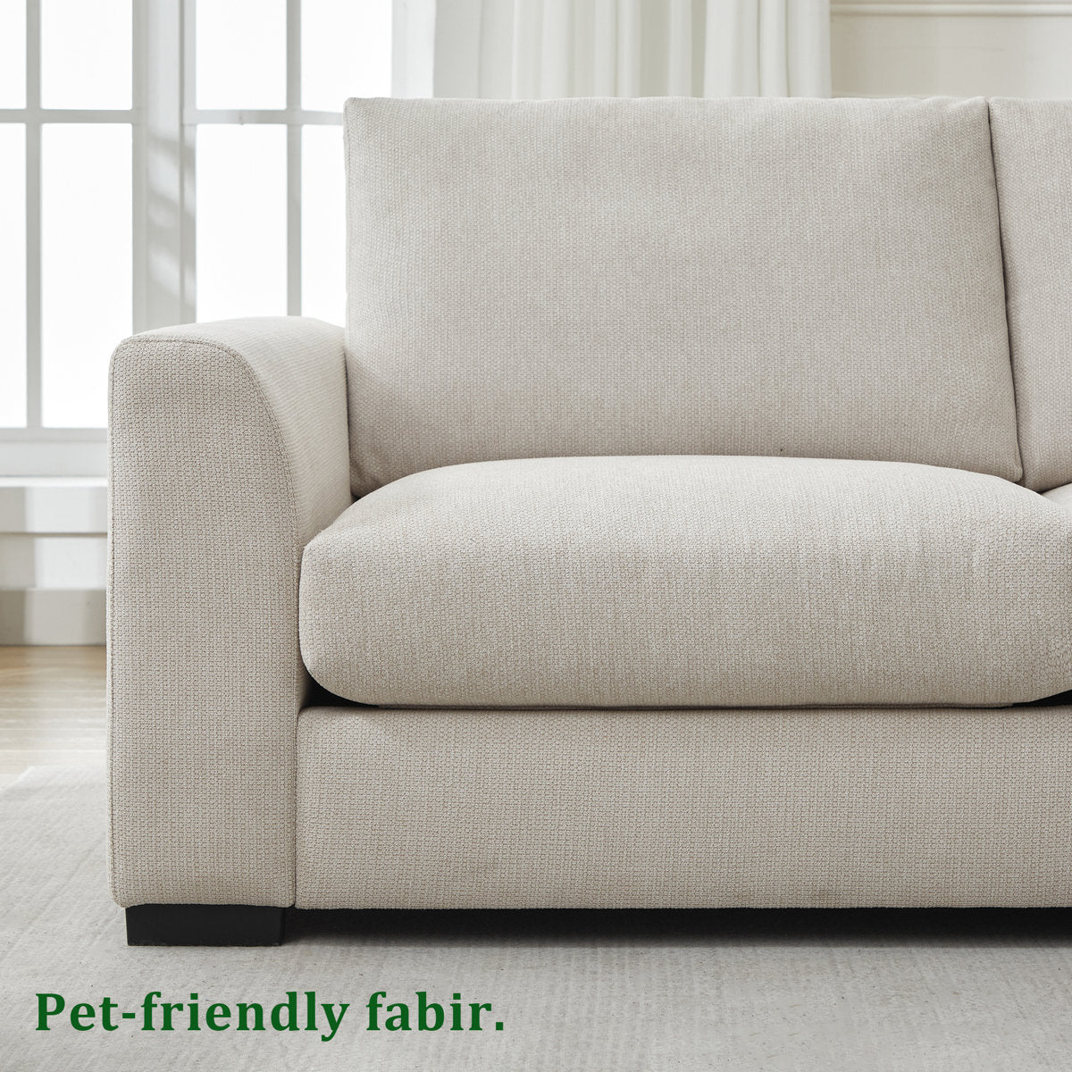 6-piece Wide Arm U shaped Upholstered Modular Sofa With Storage Ottoman