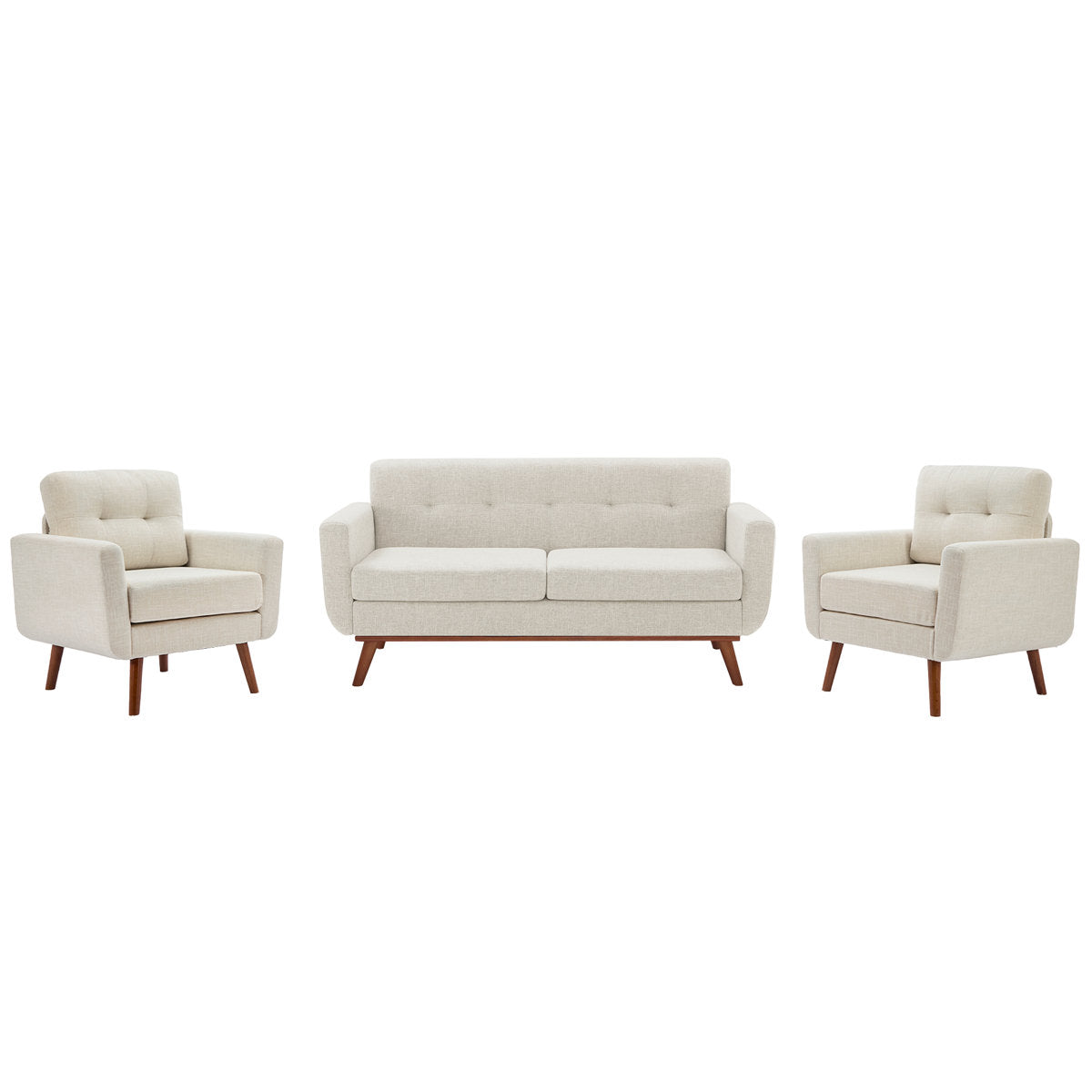 65" W Loveseat Sofa With 2 Armchair Accent Chair