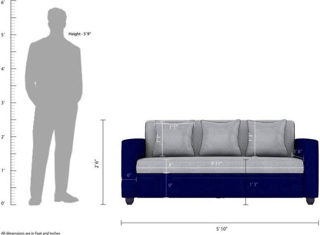 Westido 3 + 1 + 1 Designer Sofa - Cream Brown
