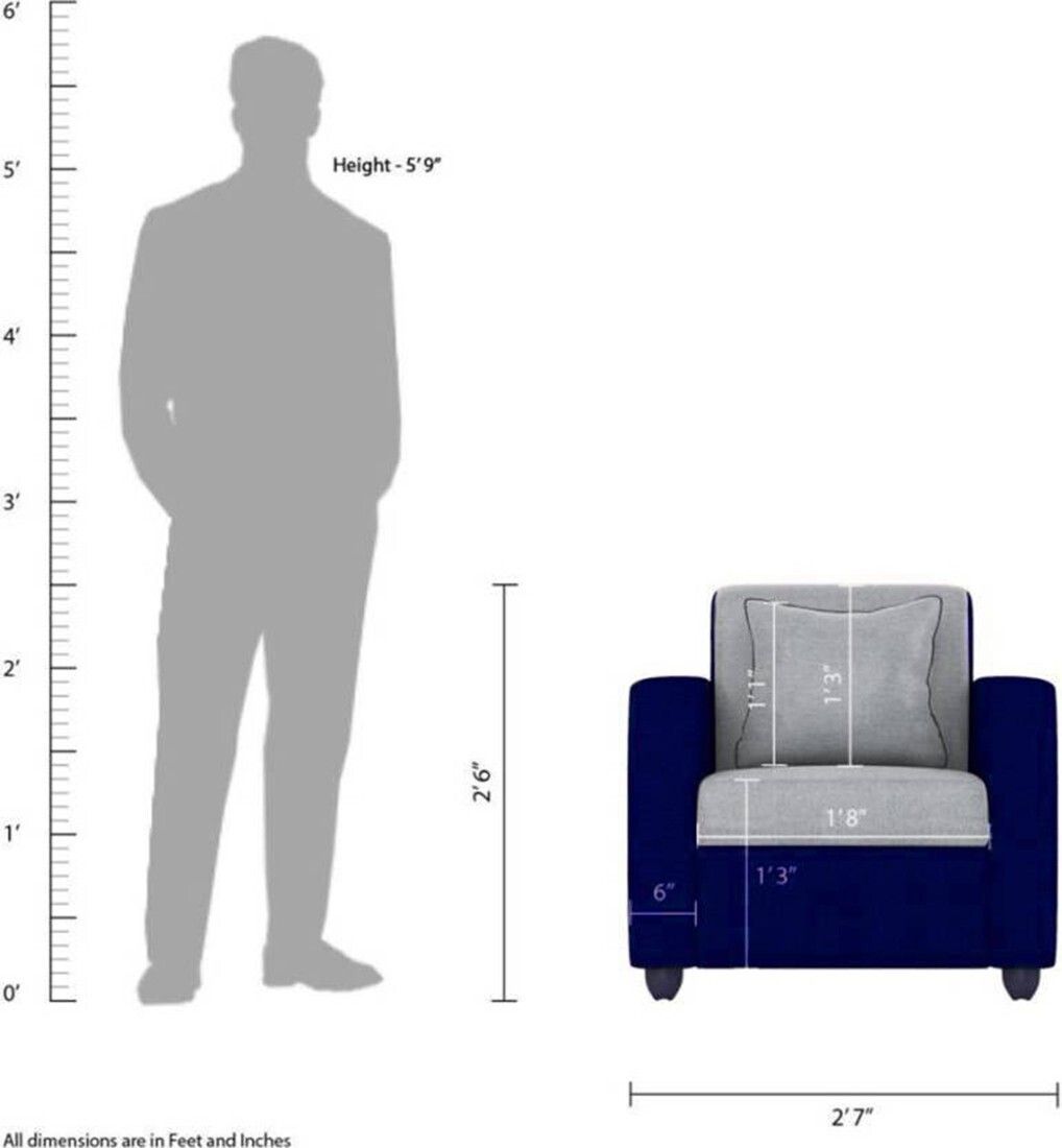 Westido 3 + 1 + 1 Designer Sofa - Cream Brown