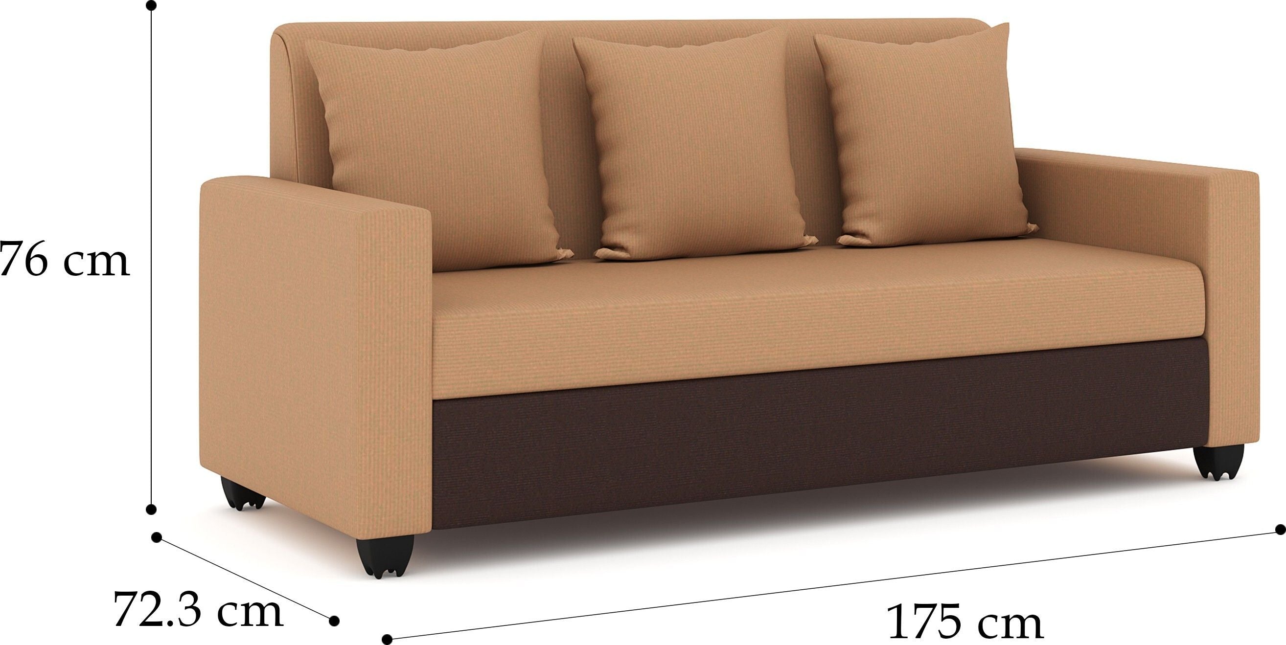 Westido Premium Cream Brown 3 + 1 + 1 Sofa Set