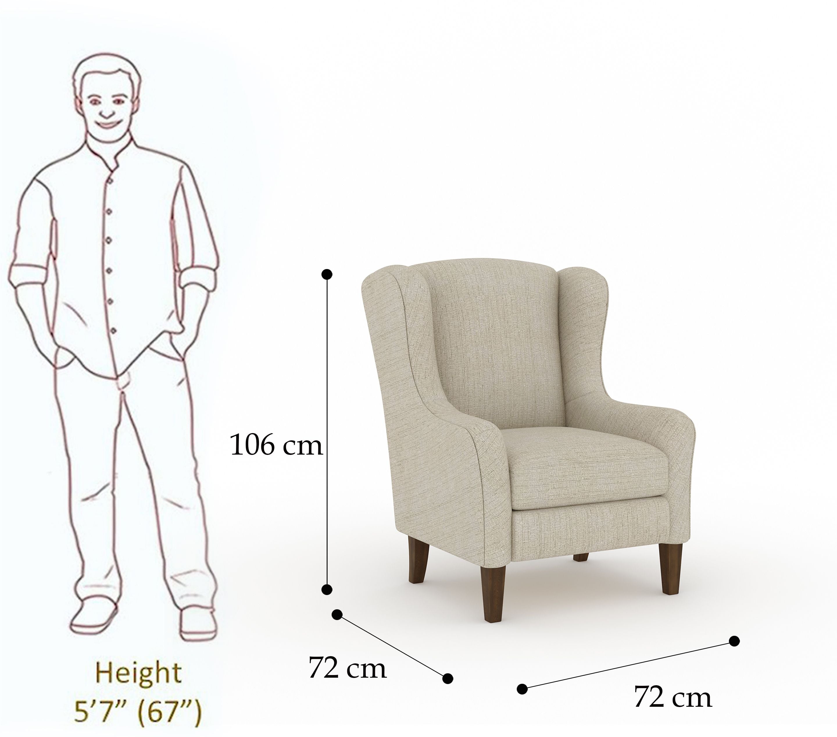 WESTIDO Cream Solid Wood Living Room Chair (Finish Color - Cream, DIY(Do-It-Yourself)) Solid Wood Living Room Chair (Finish Color - CREAM, Pre-assembled)